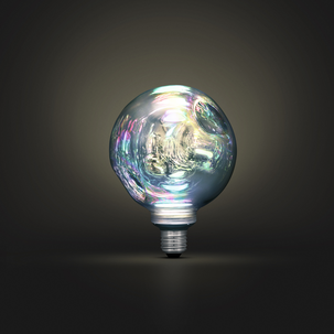 LED dekorpære E27 2 W dimbar sølv metallic, 125 mm