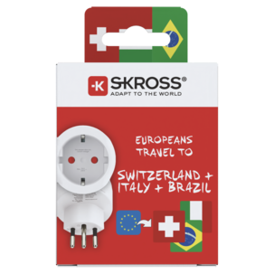 Matka-adapteri Skross Europe to Switzerland Italy Brazil