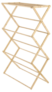 Tørkestativ i tre, sammenleggbart