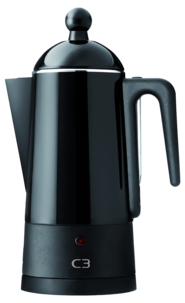 C3 Design perkolator 4-10 koppar, rostfritt stål, svart