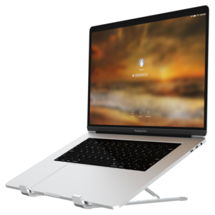 Justerbart laptopställ för skrivbord och resa