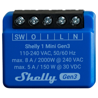 Shelly 1 Mini Gen3 smartrelé wifi 8 A