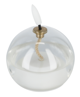 LED-ljus i form av en oljelampa, transparent glas