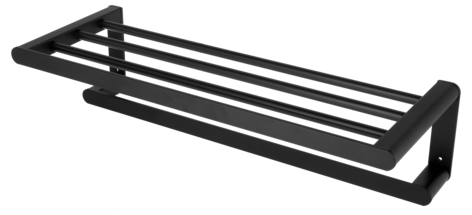 Handdukshängare med hylla, svart