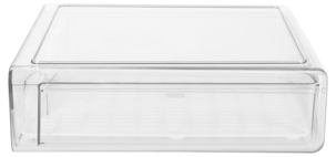 Stapelbar kylskåpsförvaring med låda, transparent