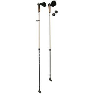 Gåstavar, hopfällbara med gummifötter, 85-140 cm