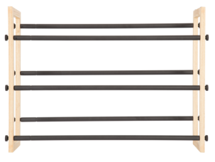 Justerbar skohylle i tre/metall 