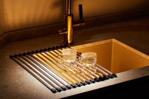 Happy Sinks Rullattava astiankuivausteline tiskialtaaseen, ruostumaton teräs