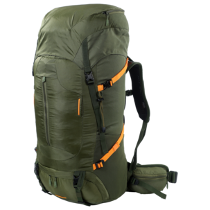 Vandringsryggsäck 60 liter med regnskydd grön
