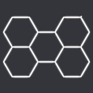 Hexagon garagebelysning startset 24 lysrör, utbyggbar