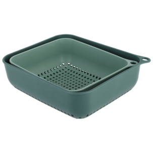 Durkslag av plast, set med 2 olika storlekar, gröna