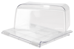 Osteklokke glassklar plast