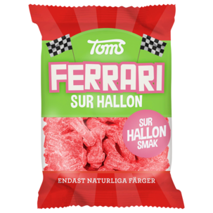 Toms Ferrari vingummi hallonsmak små bilar
