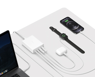 Belkin ladestasjon med 4 porter, USB-A og USB-C