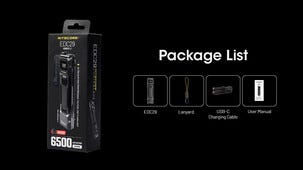 Nitecore EDC29 ficklampa, laddbar USB-C, IP54 6500 lm