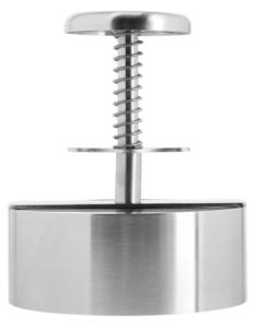 Hamburgerpresse rustfri med målangivelse, 11 cm