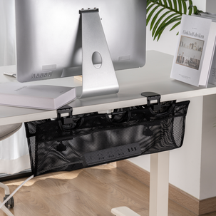 Kabelhållare skrivbord, kabelgömma med klämfäste, svart