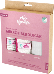 Ekotipset ekstra store mikrofiberkluter, 3-pakning