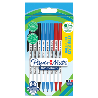 Paper Mate Kilometrico kulspetspennor, 8-pack