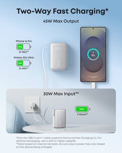 Anker Nano Varavirtalähde 10 000 mAh 45 W USB-C, näyttö