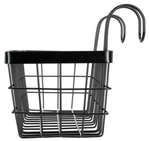 Kukkakori mustaa metallia, iso