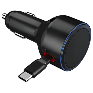 Billader 60 W USB-C med 70 cm uttrekkbar kabel