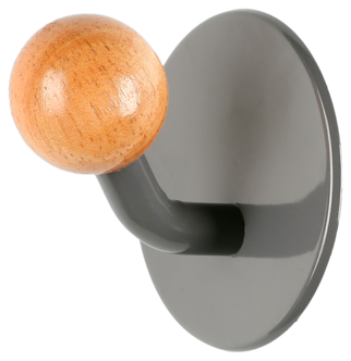 Självhäftande krok grå/trä