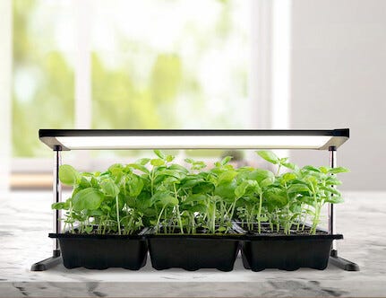 Växtbelysning LED med ställning och timer, svart