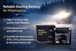 Motorsykkelbatteri AGM 12 V, 18 Ah