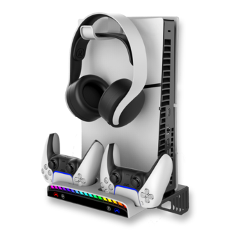 Exibel väggfäste PS5 med laddning och RGB