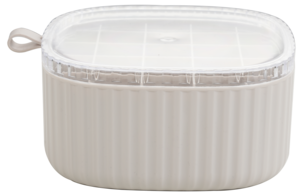 Empire smyckeskrin, 2 smyckesbrickor och bottenfack, beige