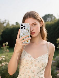 Anmiki mobildeksel Flower for iPhone 17e / 16e / 15 / 14 / 13