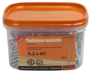 Trallskruv Invisible till Heco Decking Tool, 4,2 x 60 mm
