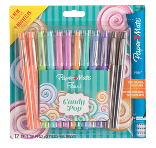 Pennor Fineliner Paper Mate Flair Candypop, 12-pack