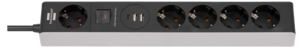 Brennenstuhl 5-vägs grenuttag USB-C och USB-A, 1,5 m