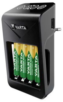 Varta LCD Plug Charger+ Akkulaturi, 2600 mAh