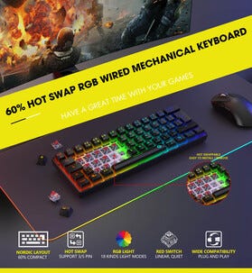 Exibel GKMX-5 mekanisk gamingtastatur 60 prosent
