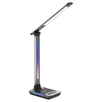 Exibel RGB skrivbordslampa med trådlös laddare, dimbar