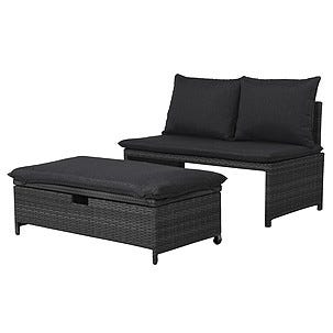 Pihakalusteet, sohva ja pöytä