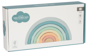 Rakennuspalikat Sateenkaari puuta, 8 osaa, yli 1,5-vuotiaille