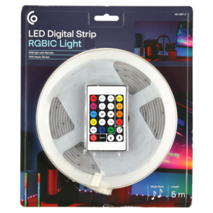 LED-nauha RGBIC, kaukosäädin ja musiikkiohjaus