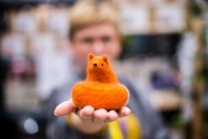 Agna Wool Art Kit Huovutustyö kettu, 10 cm