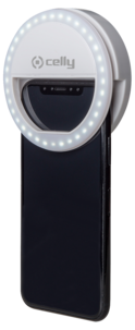 Celly Selfie Flash Light Pro White selfielampe til mobilen