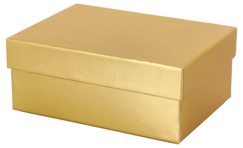 Liten gaveeske, gyllen, 100 x 150 x 60 mm