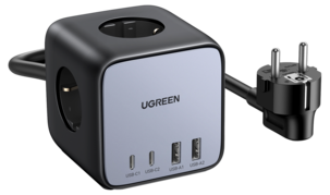 Ugreen Diginest Cube grenuttag och laddare USB-C, USB-A