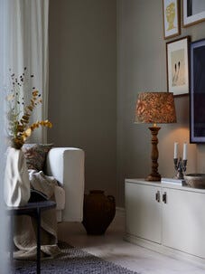 PR Home Lodge lampfot Aged Brown trä E27