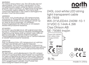 LED-valoketju, kylmän valkoinen, Northlight