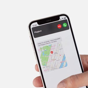 Plegium Smart försvarsspray med personlarm och app 5-i-1