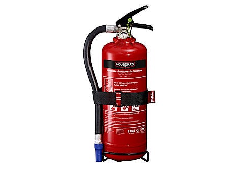 Houseguard liten brandsläckare, pulver 2 kg, röd