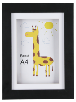 Ramme til tegninger, kan åpnes, A4, svart